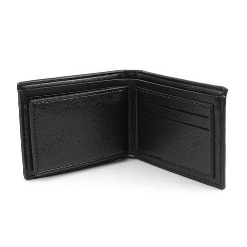 Laurant Bennet Bi-Fold Wallet in Black with Checkered Edge