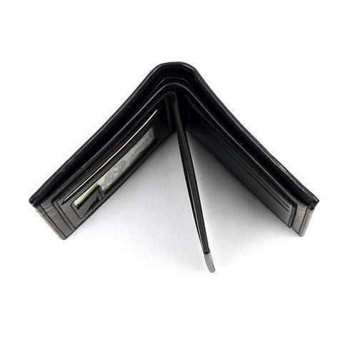 Laurant Bennet Bi-Fold Wallet in Black with Checkered Edge