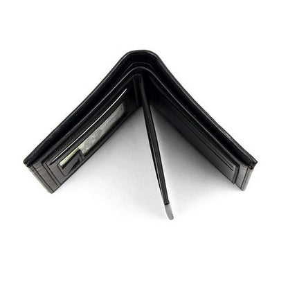 Laurant Bennet Bi-Fold Wallet in Black with Checkered Edge