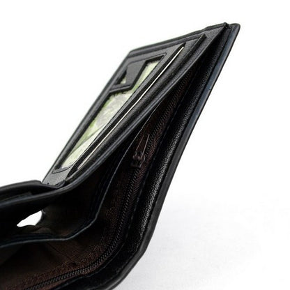 Laurant Bennet Bi-Fold Wallet in Black with Checkered Edge