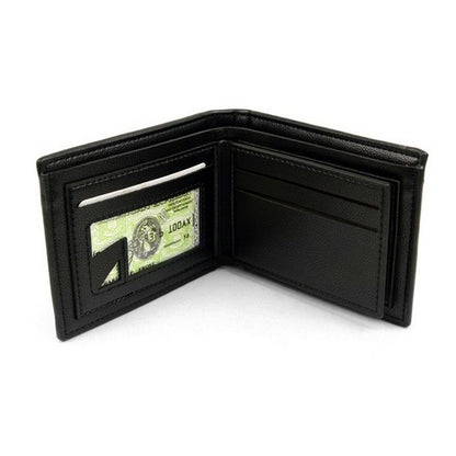 Laurant Bennet Bi-Fold Wallet in Black with Checkered Edge