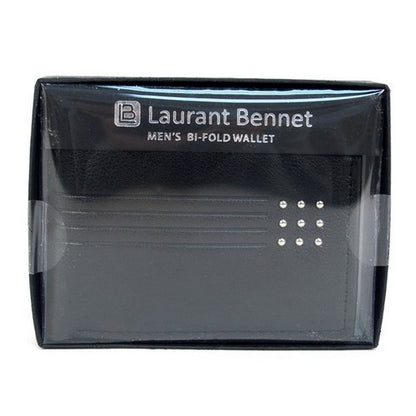 Laurant Bennet Bi-Fold Wallet in Black with Silver Studs