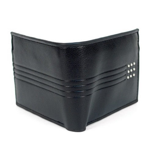 Laurant Bennet Bi-Fold Wallet in Black with Silver Studs