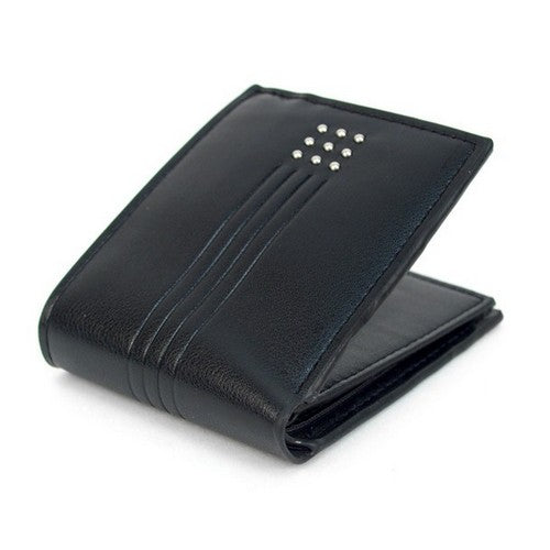 Laurant Bennet Bi-Fold Wallet in Black with Silver Studs
