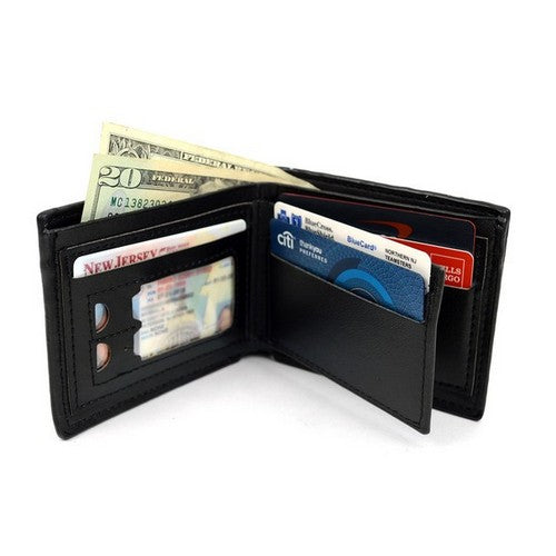 Laurant Bennet Bi-Fold Wallet in Black with Silver Studs