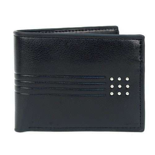 Laurant Bennet Bi-Fold Wallet in Black with Silver Studs