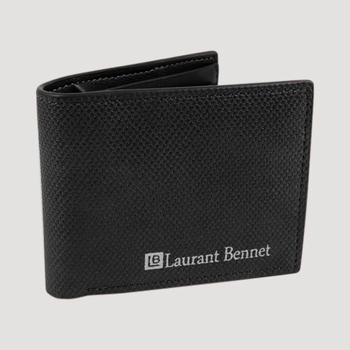 Laurant Bennet Bi-Fold Wallet in Black Snake Pattern