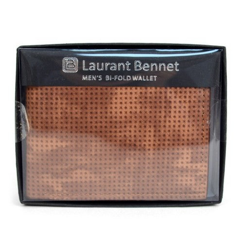 Laurant Bennet Bi-Fold Wallet in Brown Micro Dotted Pattern