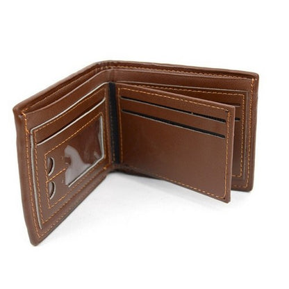 Laurant Bennet Bi-Fold Wallet in Brown with Horizontal Studs Pattern