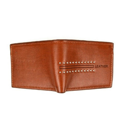 Laurant Bennet Bi-Fold Wallet in Brown with Horizontal Studs Pattern