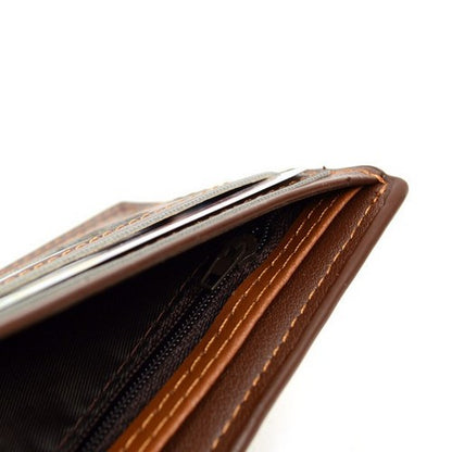 Laurant Bennet Bi-Fold Wallet in Brown with Horizontal Studs Pattern