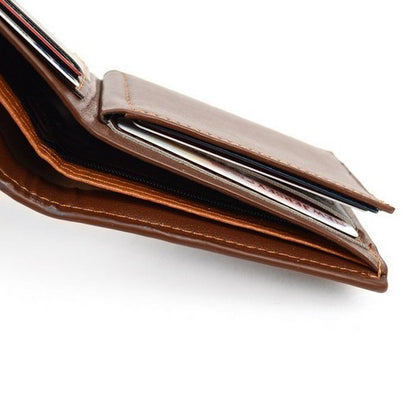 Laurant Bennet Bi-Fold Wallet in Brown with Horizontal Studs Pattern