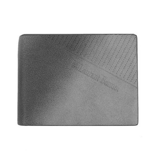 Laurant Bennet Bi-Fold Wallet in Dark Grey with Verticle Perforated Stripe Pattern