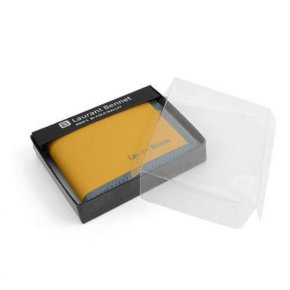 Laurant Bennet Bi-Fold Wallet in Yellow with Grey Edge