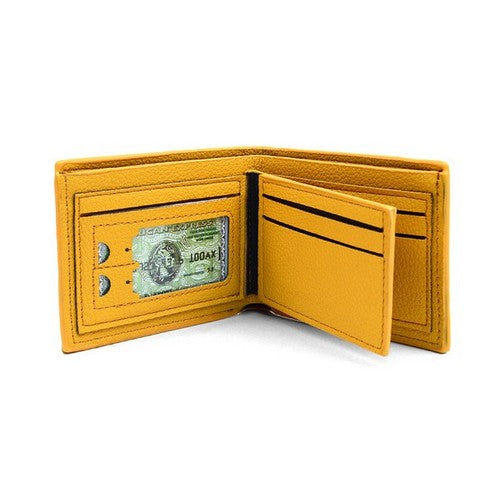 Laurant Bennet Bi-Fold Wallet in Yellow with Grey Edge