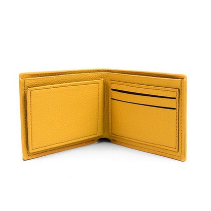 Laurant Bennet Bi-Fold Wallet in Yellow with Grey Edge