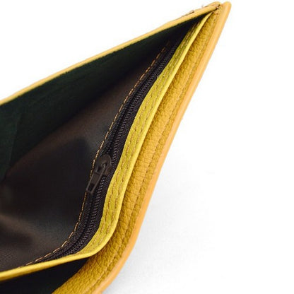 Laurant Bennet Bi-Fold Wallet in Yellow with Grey Edge