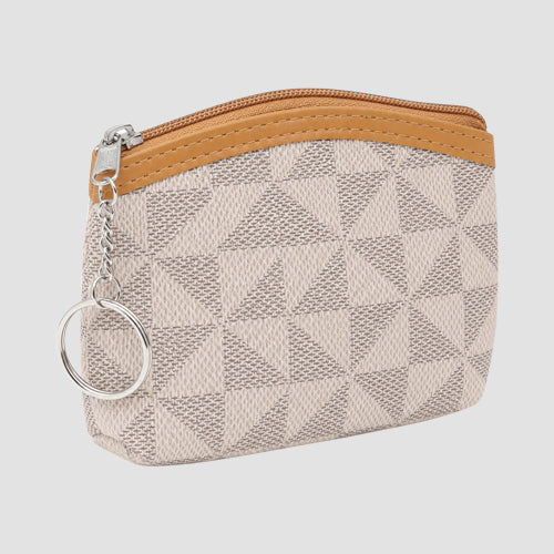Monogram Coin Purse in Beige