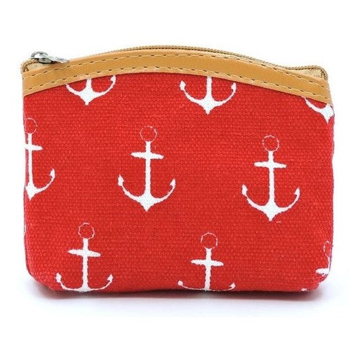 Anchor Coin Purse in Red