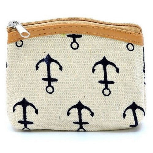 Anchor Coin Purse in White