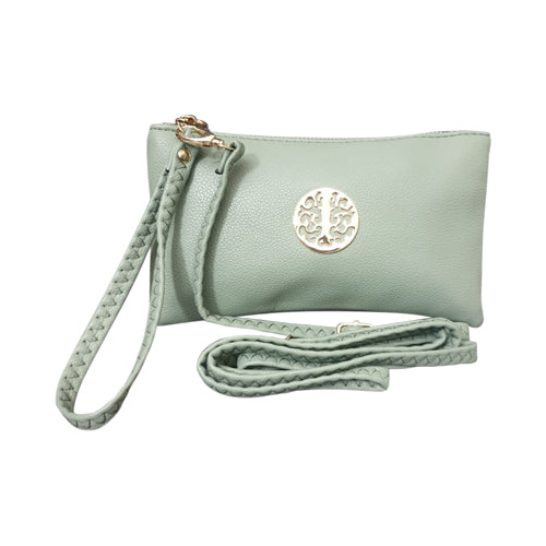 Birch Gold Badge Leather Side Bag Aqua