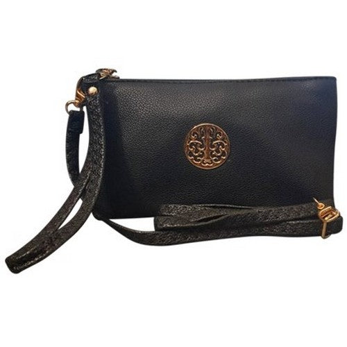 Birch Gold Badge Leather Side Bag Black