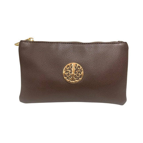 Birch Gold Badge Leather Side Bag Brown