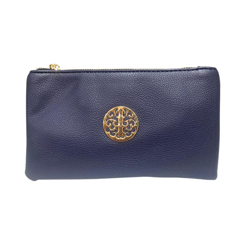 Birch Gold Badge Leather Side Bag Navy