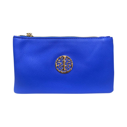 Birch Gold Badge Leather Side Bag Royal Blue