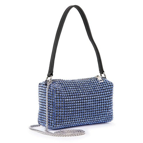 Rhinestone Box Bag in Royal Blue