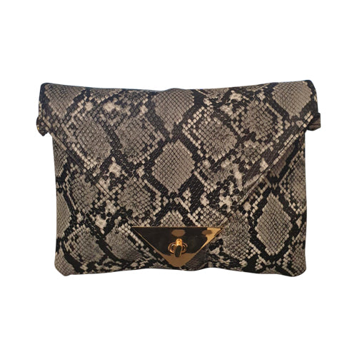 Snakeskin Clutch Black