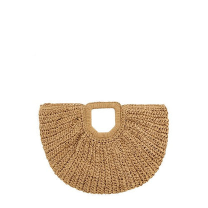 Half Circle Straw Tote Bag