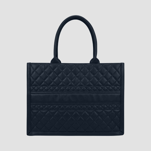 Large Quilted Tote Bag in Black