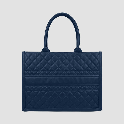 3267 Large Quilted Tote Bag in Navy