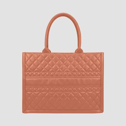 Large Quilted Tote Bag in Camel