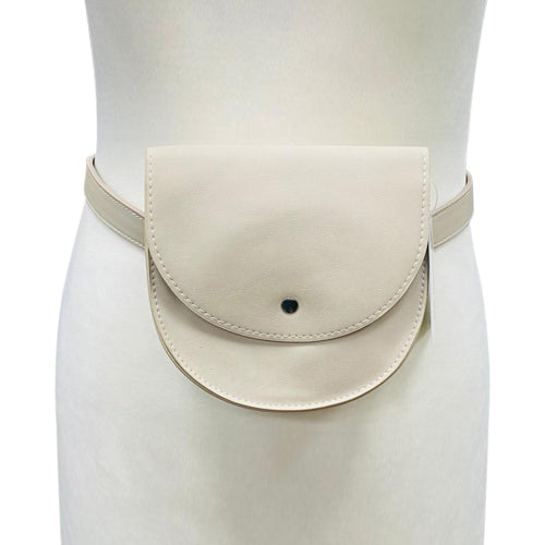 Saddle Bag Belted Fanny Pack Beige