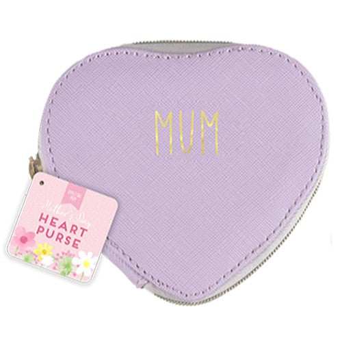 Mum Heart Coin Purse in Purple