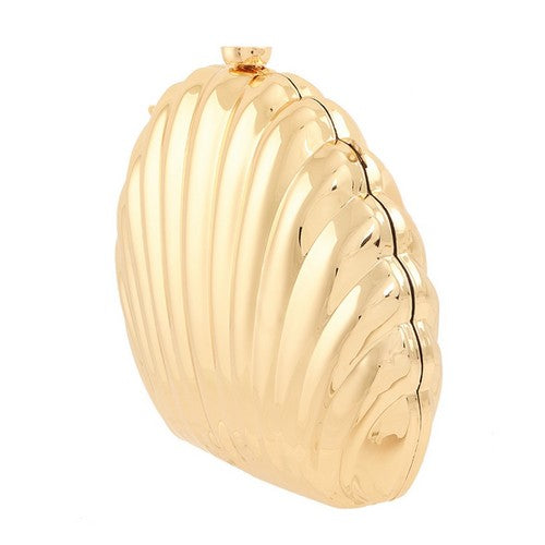 Metal Clam Shell Clutch