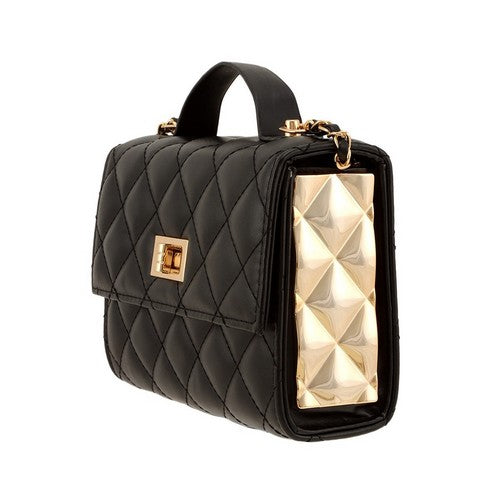 Gold Panel Quilted Clutch