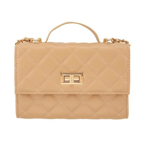 Gold Panel Quilted Clutch