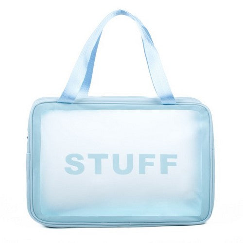 STUFF PVC Makeup & Toiletry Bag in Blue
