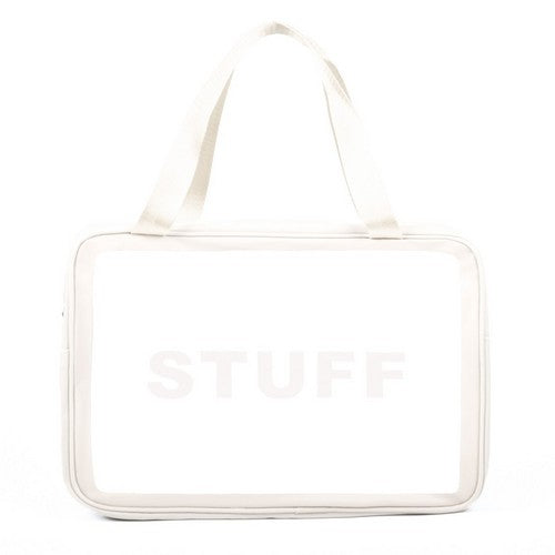 LNCTB2005-0 STUFF PVC Makeup & Toiletry Bag in White