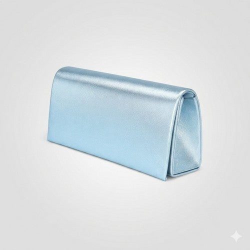 Metallic Clutch Bag in Aqua