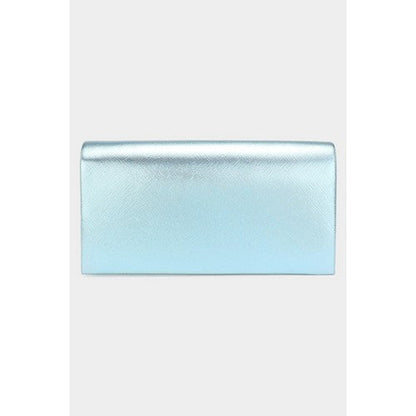 EB6173 Metallic Clutch Bag in Aqua