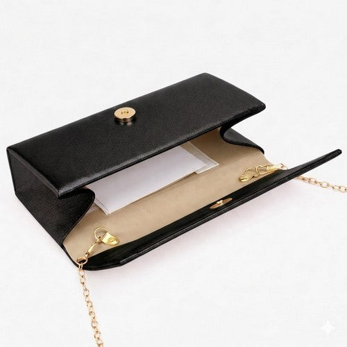 Metallic Clutch Bag in Black