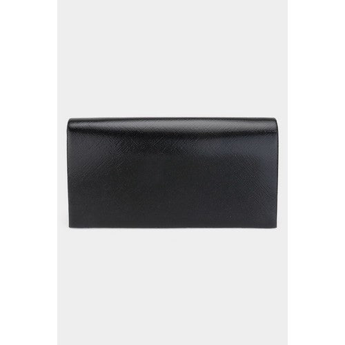 EB6173 Metallic Clutch Bag in Black
