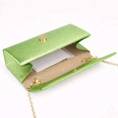 Metallic Clutch Bag in Green