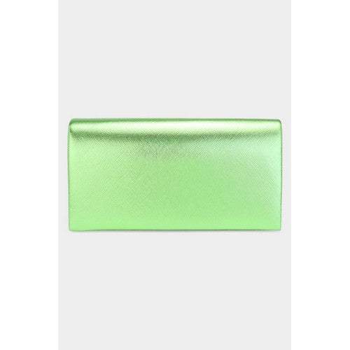EB6173 Metallic Clutch Bag in Green