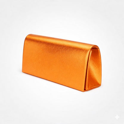 Metallic Clutch Bag in Orange