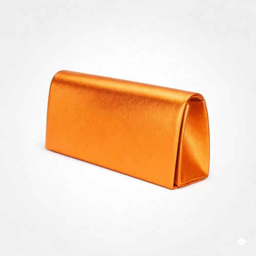 Metallic Clutch Bag in Orange